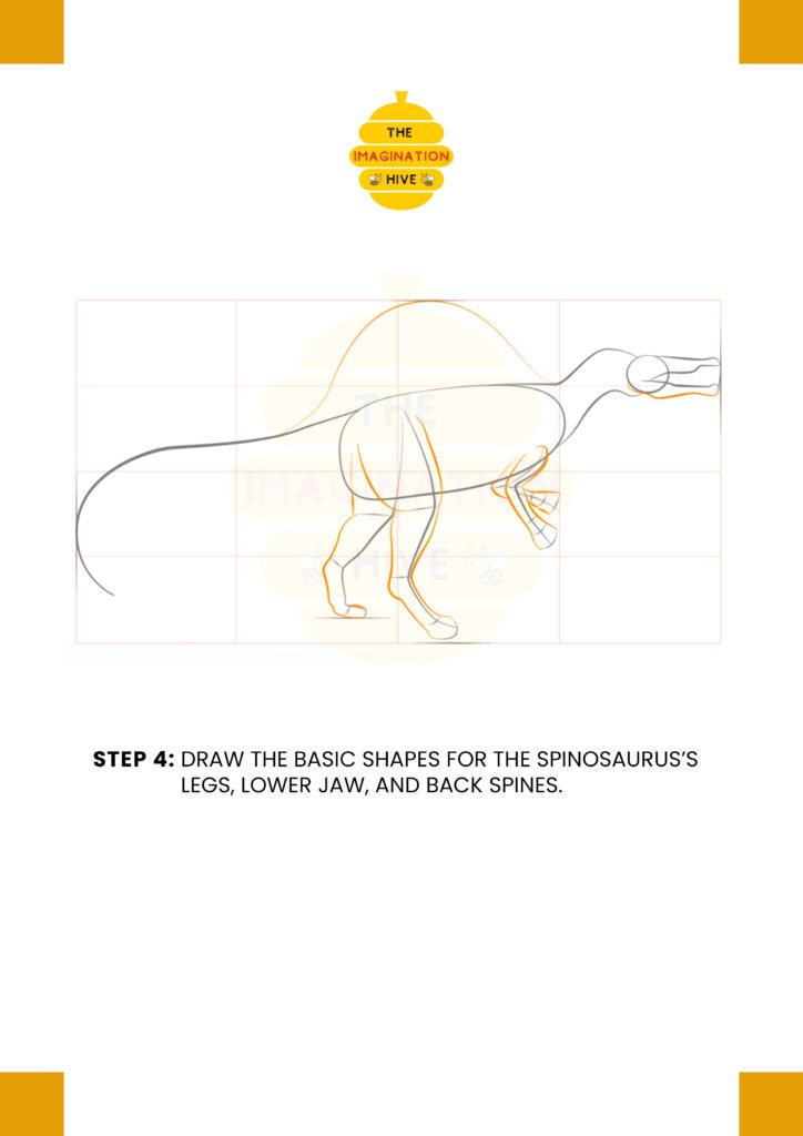 How to Draw a Spinosaurus Step 4