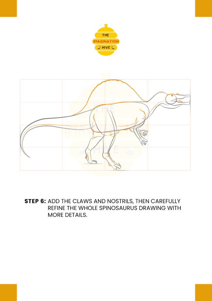 How to Draw a Spinosaurus Step 6