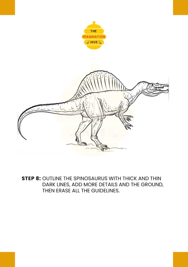 How to Draw a Spinosaurus Step 8