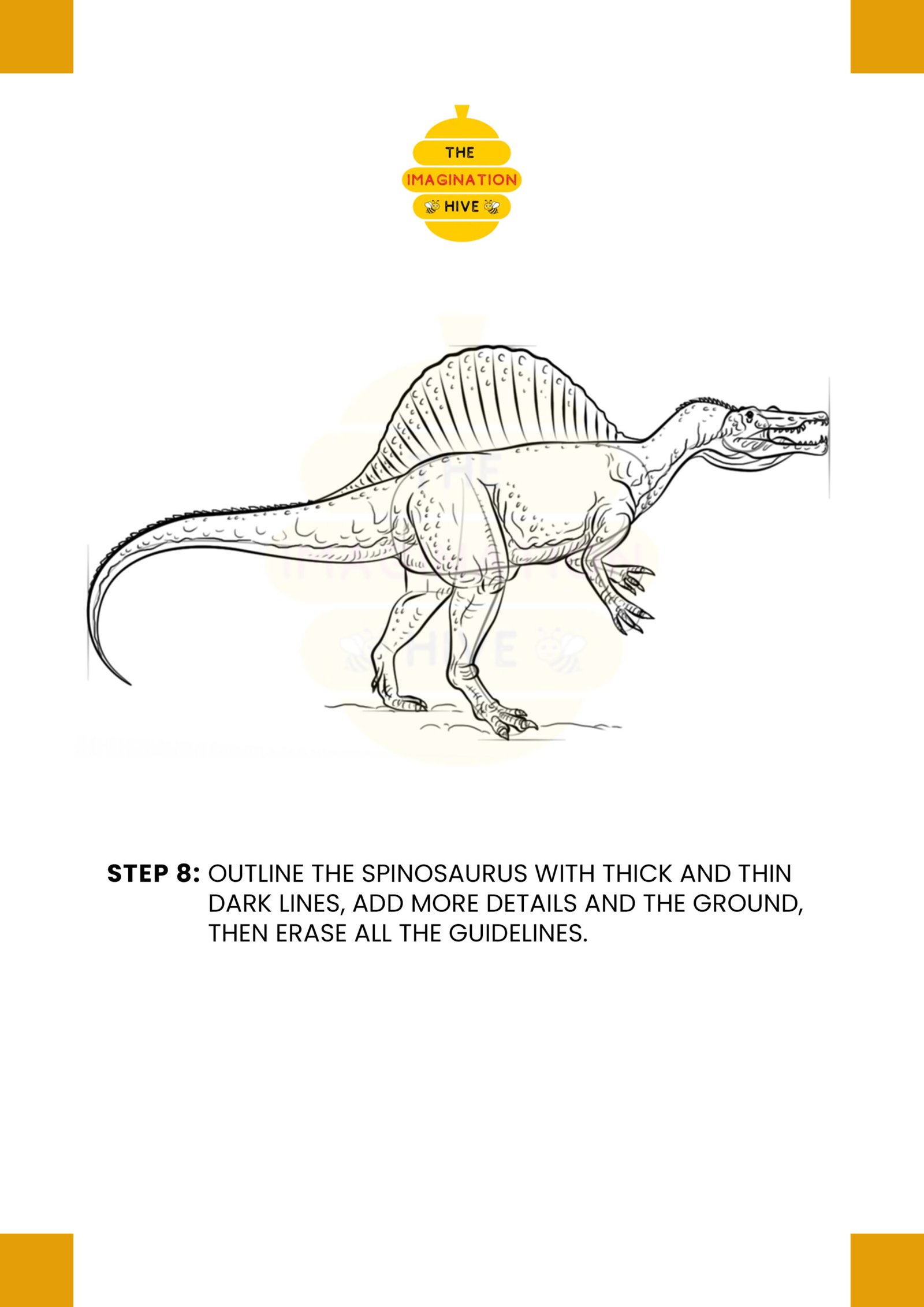 How to Draw a Spinosaurus Step 8