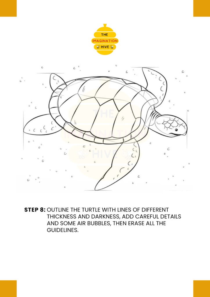 How to Draw Sea Turtle Step 8