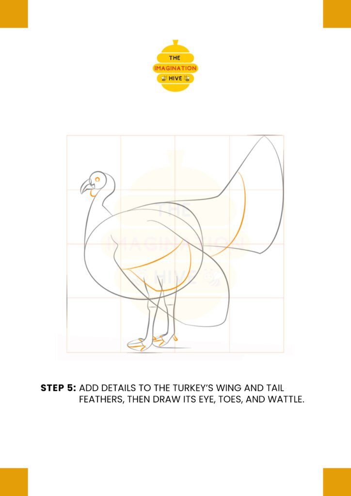 How to Draw a Turkey Step 5