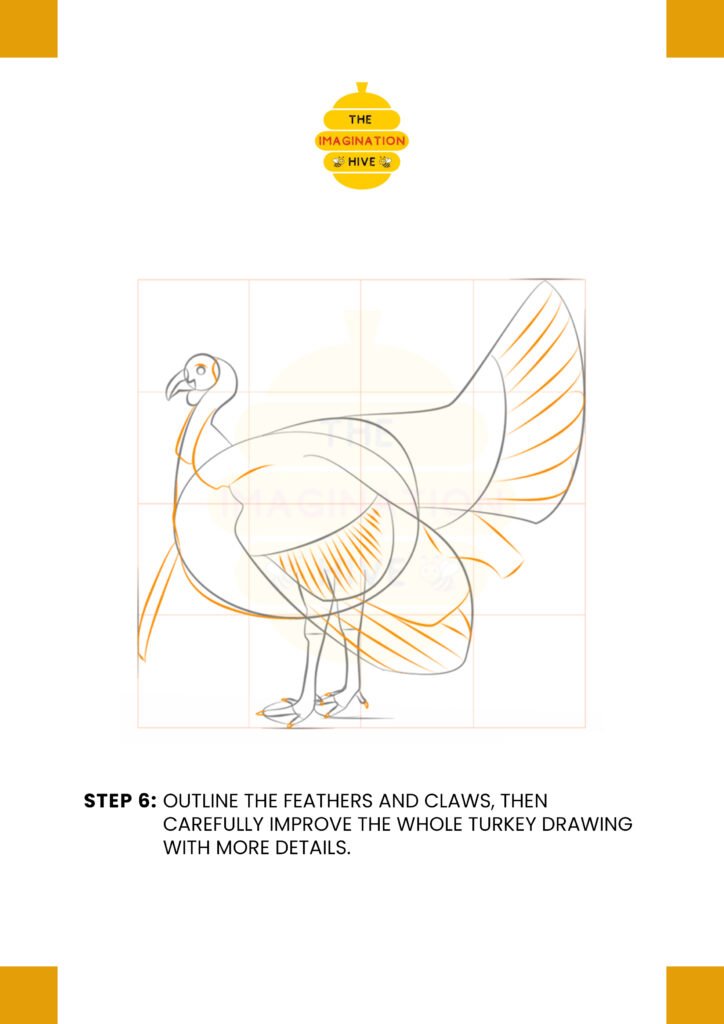How to Draw a Turkey Step 6