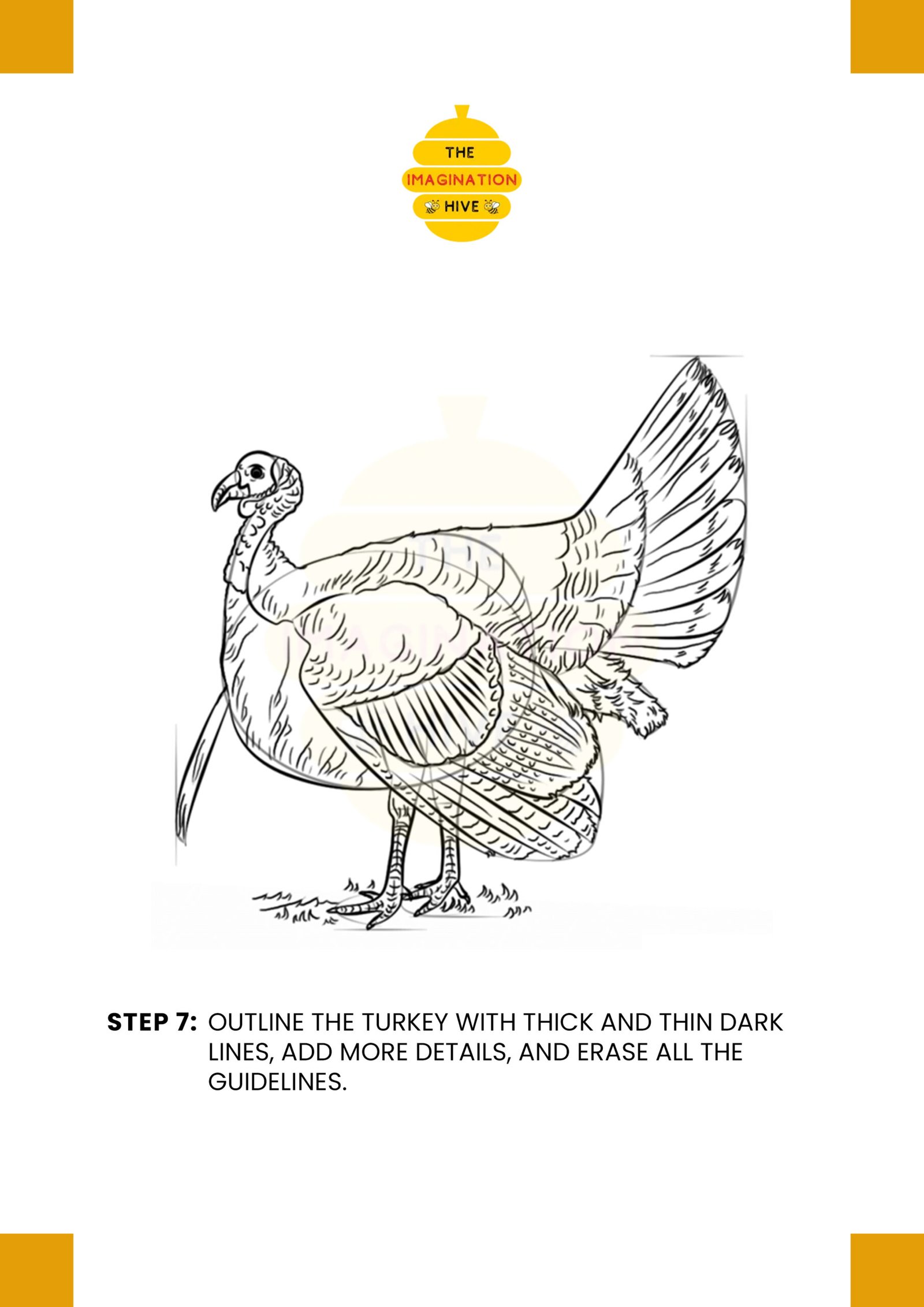 How to Draw a Turkey Step 7