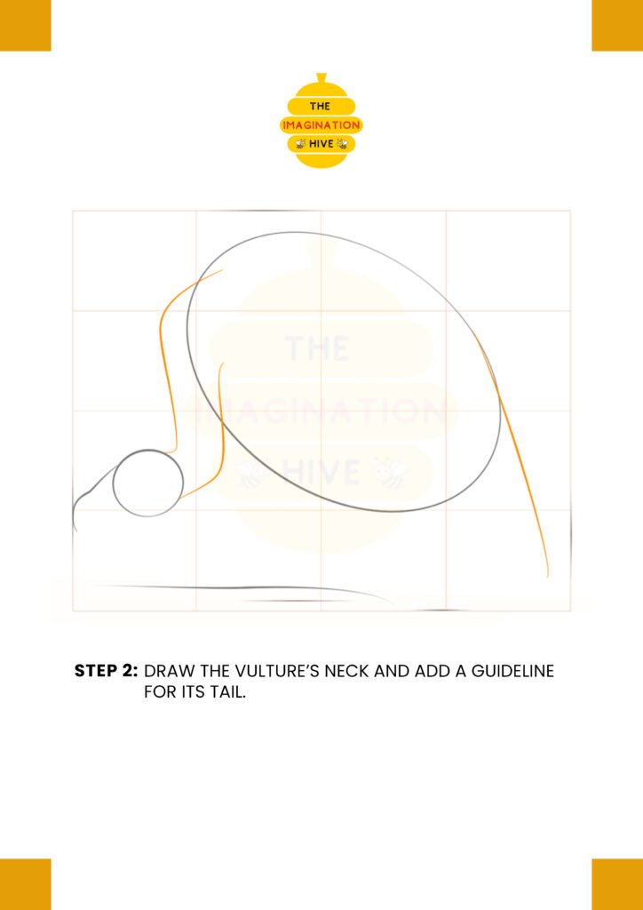 How to Draw a Vulture step 2