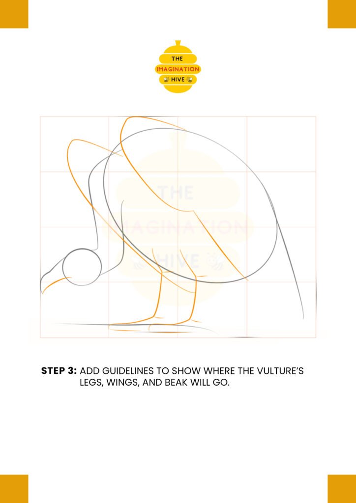 How to Draw a Vulture step 3
