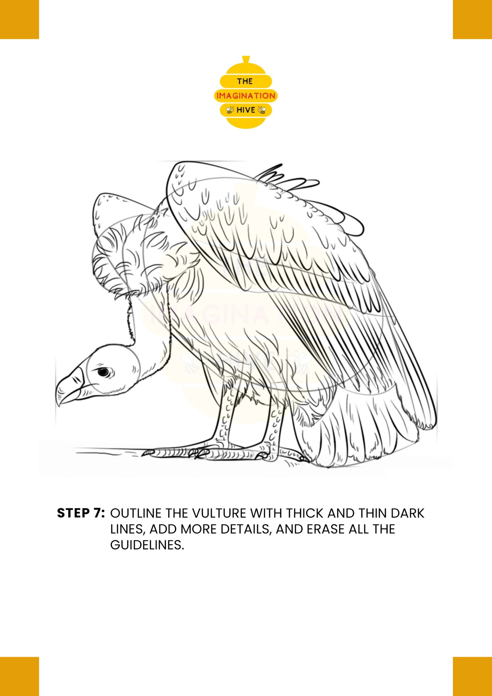 How to Draw a Vulture Step 7