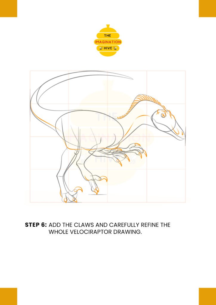 How to Draw a Velociraptor Step 6