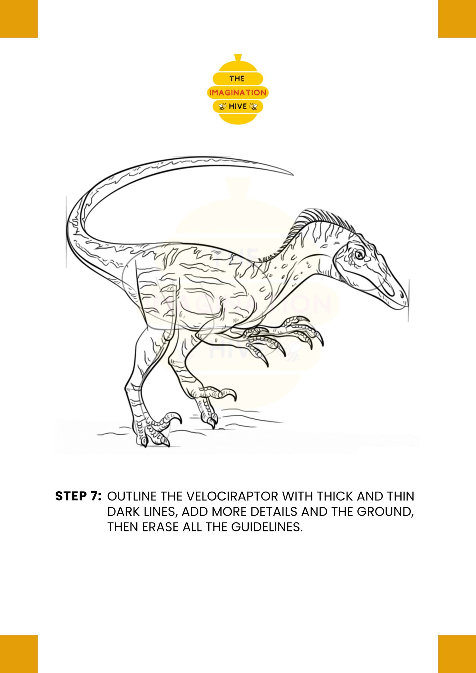 How to Draw a Velociraptor Step 7