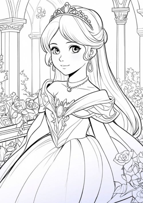 Beautiful princes Coloring Page For Kids – Free Activity PDF Download