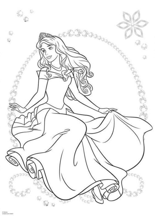 Lovely Crown Princess Coloring Page For Kids – Free Activity PDF Download
