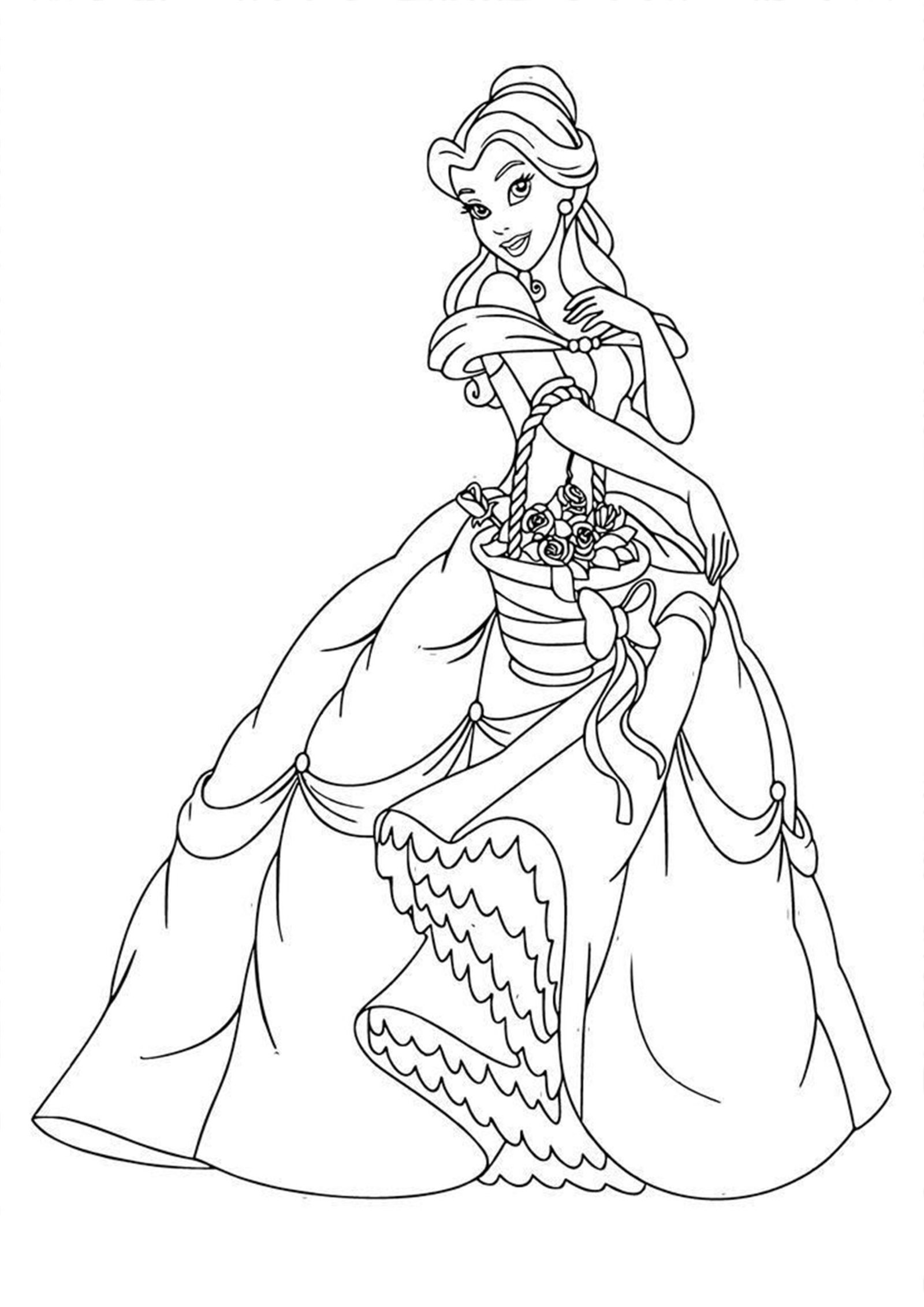 Happy Princess Coloring Page For Kids – Free Activity PDF Download