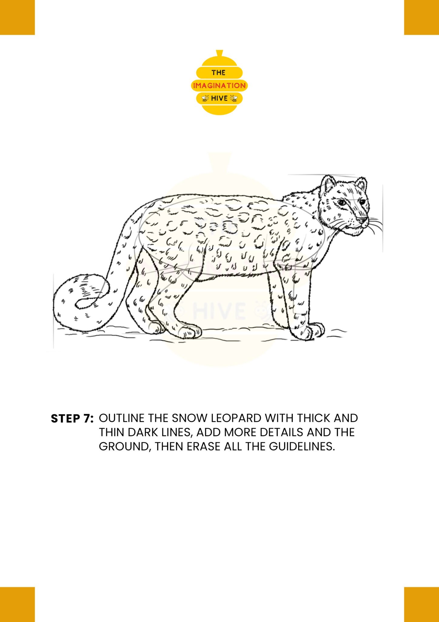 How to Draw a Snow Leopard – Step by Step - The Imagination Hive