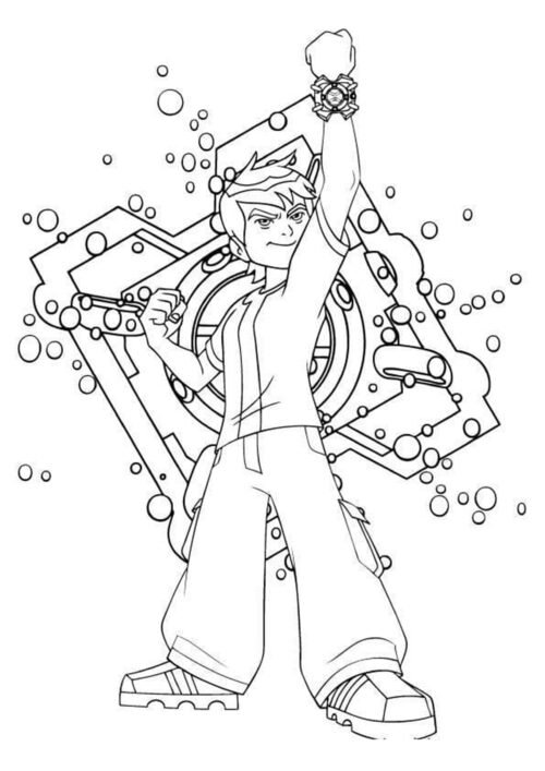 Ben 10 Omnitrix Transformation Coloring Page For Kids – Free Activity PDF Download