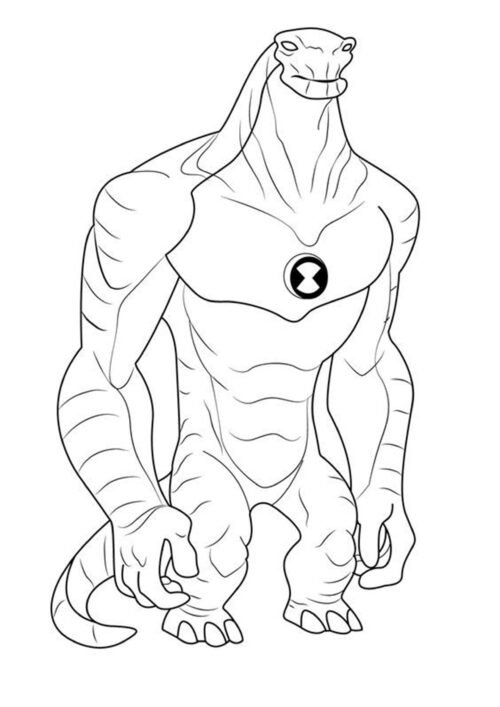Ben 10 Four Arms Alien Coloring Page For Kids – Free Activity PDF Download