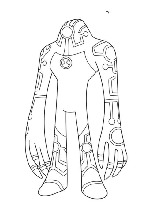 Ben 10 Alien Suit Coloring Page For Kids – Free Activity PDF Download