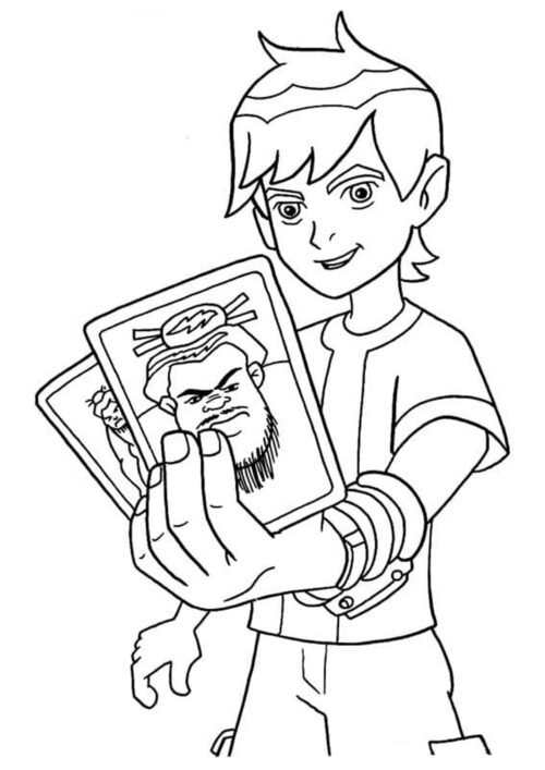 Ben 10 Omnitrix Cards Coloring Page For Kids – Free Activity PDF Download
