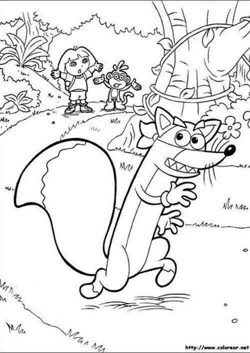 Dora Showing Boots Picture Coloring Page For Kids – Free Activity PDF Download