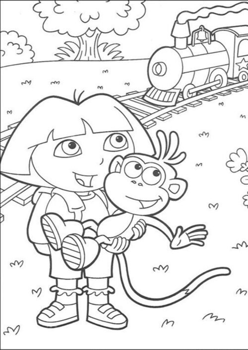 Dora Boots And Benny Car Ride Coloring Page For Kids – Free Activity PDF Download