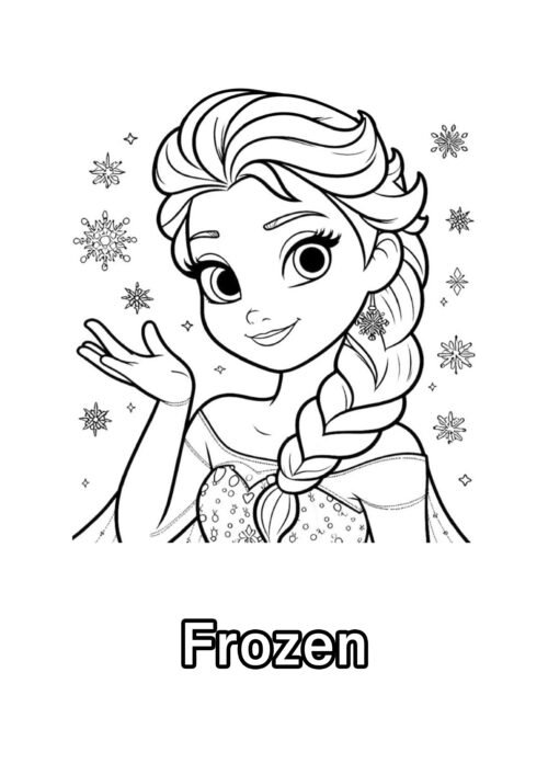 Frozen Elsa Snowflakes Coloring Page For Kids – Free Activity PDF Download