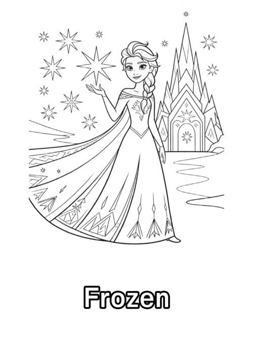 Frozen Elsa Ice Castle Coloring Page For Kids – Free Activity PDF Download