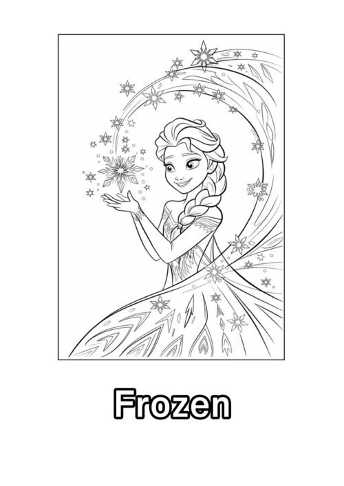 Frozen Elsa Magic Snowflakes Coloring Page For Kids – Free Activity PDF Download