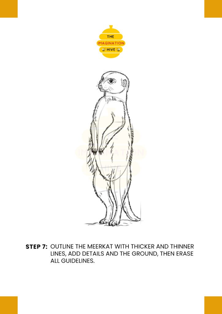 How to Draw a Meerkat Step 7