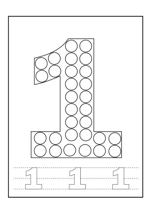 Number 1 Tracing Coloring Page For Kids – Free Activity PDF Download