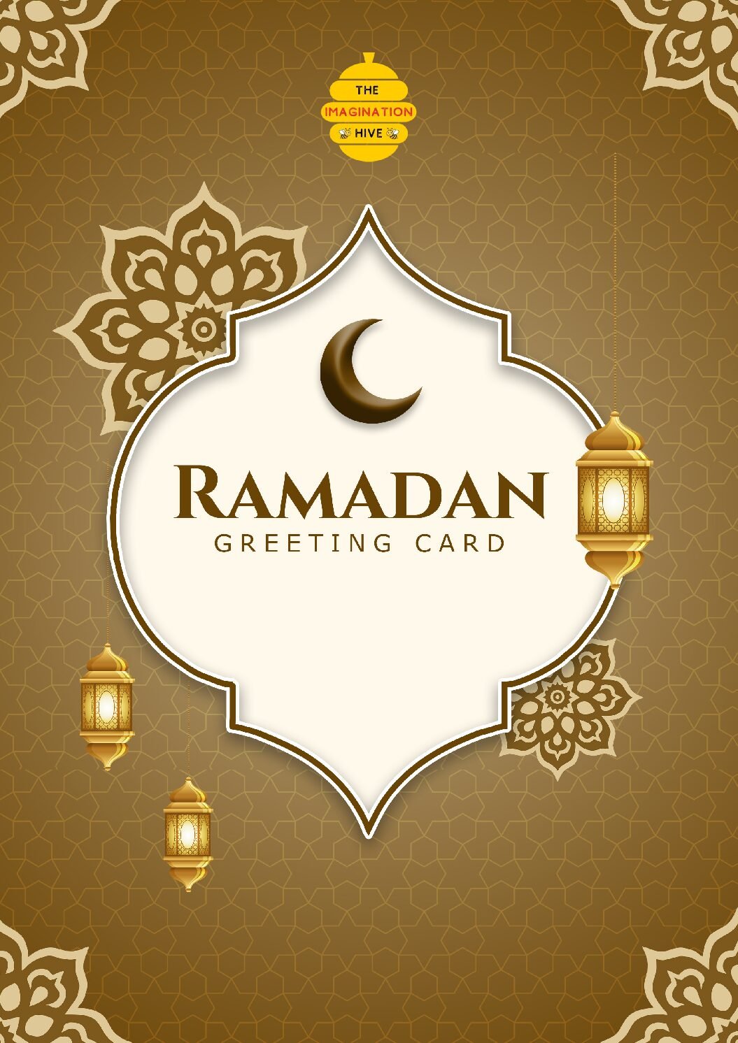 White Gold Mosque Ramadan Greeting Card – Free Greeting Card PDF Download