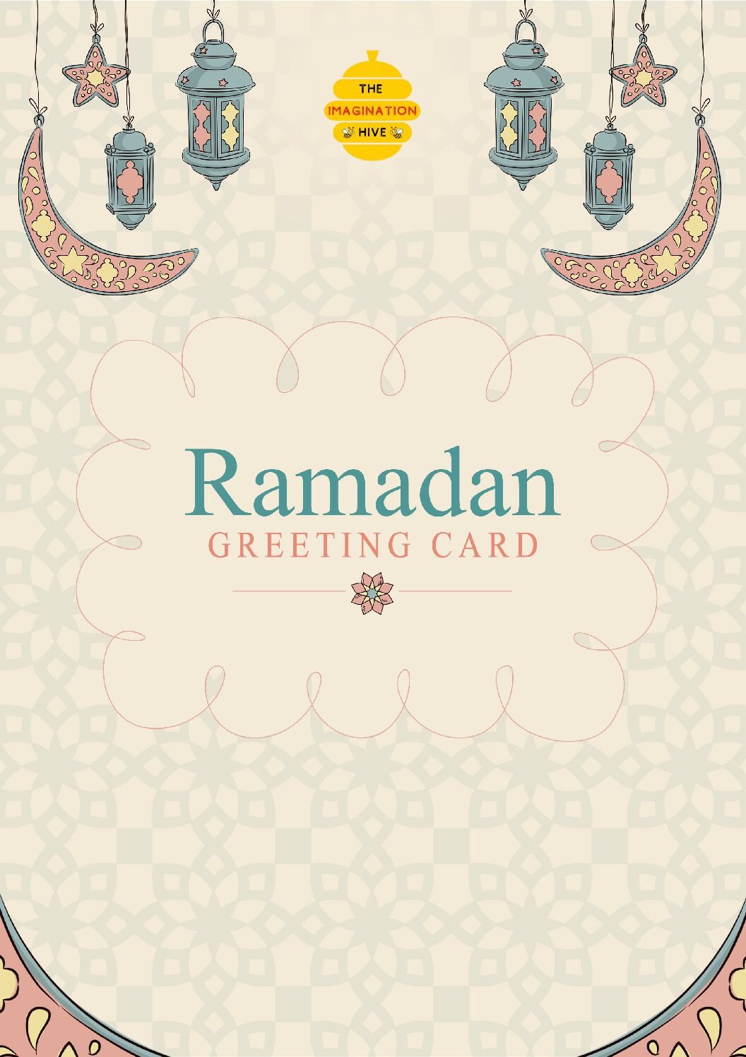 Pastel Lantern & Moon Ramadan Greeting Card – Free Greeting Card PDF Download