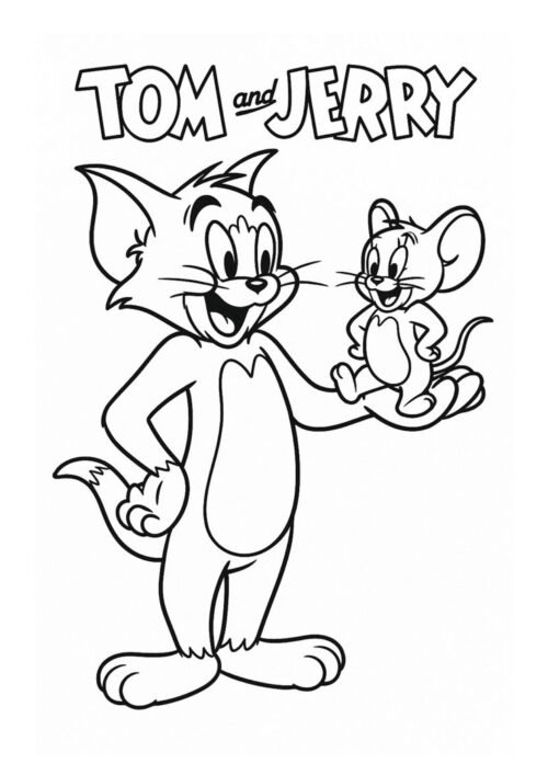 Tom and Jerry Classic Pose Coloring Page For Kids – Free Activity PDF Download