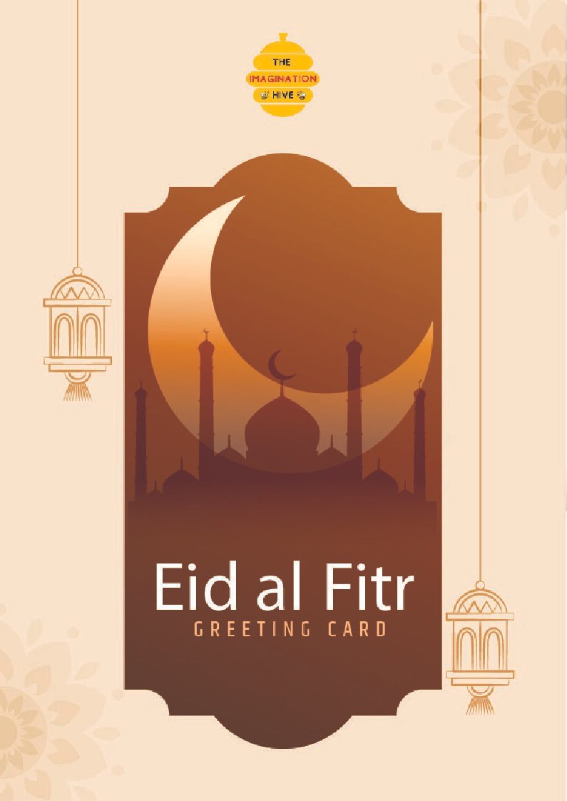 Elegant Arch Mosque Eid al Fitr Greeting Card – Free Greeting Card PDF Download
